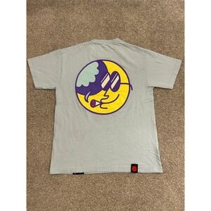 Cookies Graphic T-Shirt Mens Medium Light Blue Excellent Smoking Moon Streetwear